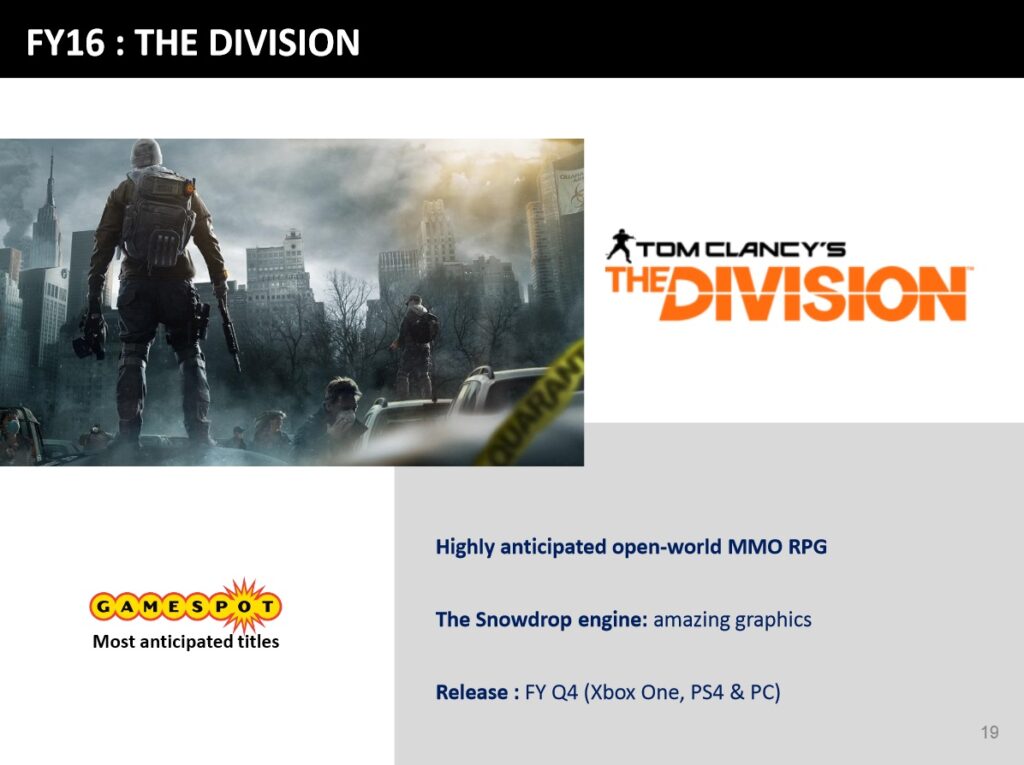 The Division date de sortie
