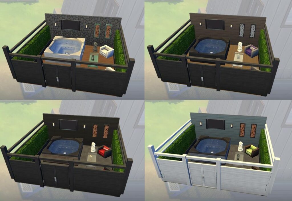 Sims 4 Ambiance patio pieces prédéfinies