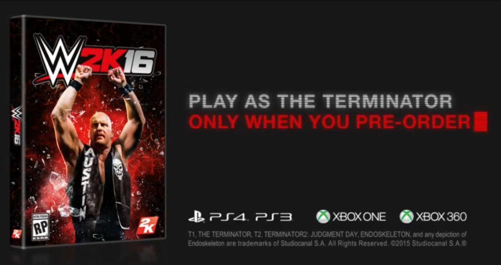WWE 2k16 Terminator pre-commande