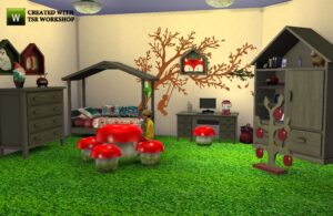 Les Sims 4 automne chambre enfants foret