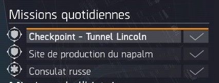 Tom Clancy's The Divisionâ„¢ mission quotidienne