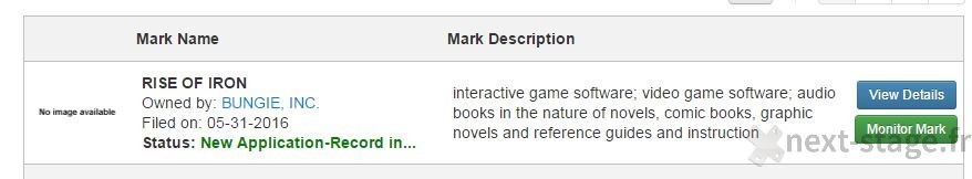 rise of Iron trademark
