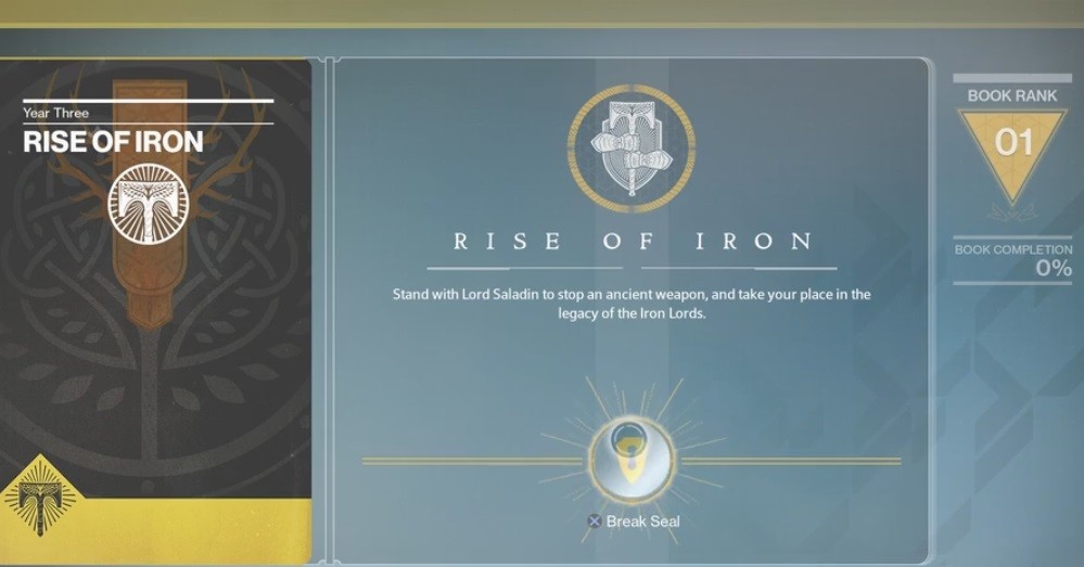 Destiny livre rise of iron
