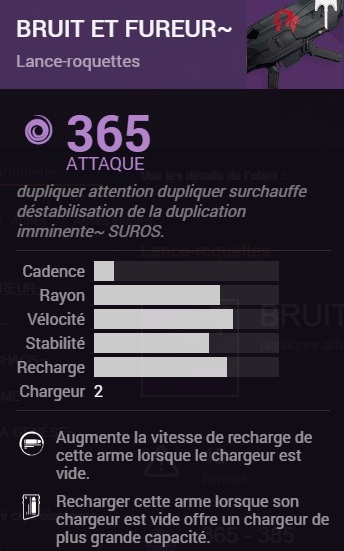 destiny bruit et fureur mecanique