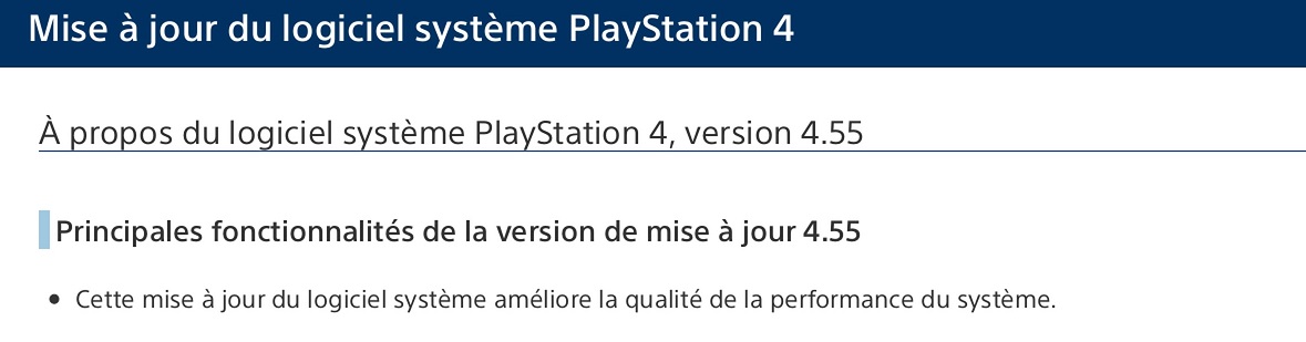 ps4 mise à jour 4.55 11 avril 2017