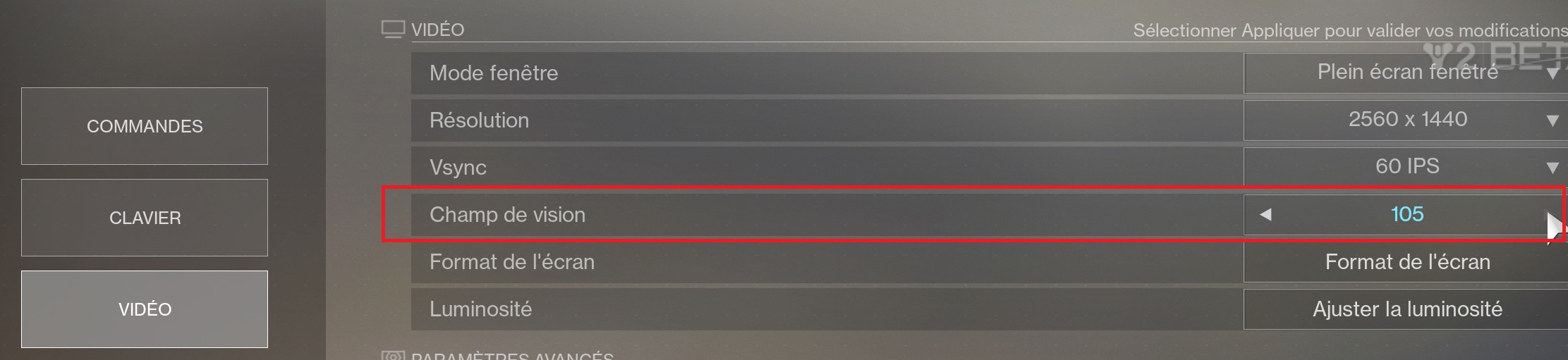 destiny 2 pc reglages