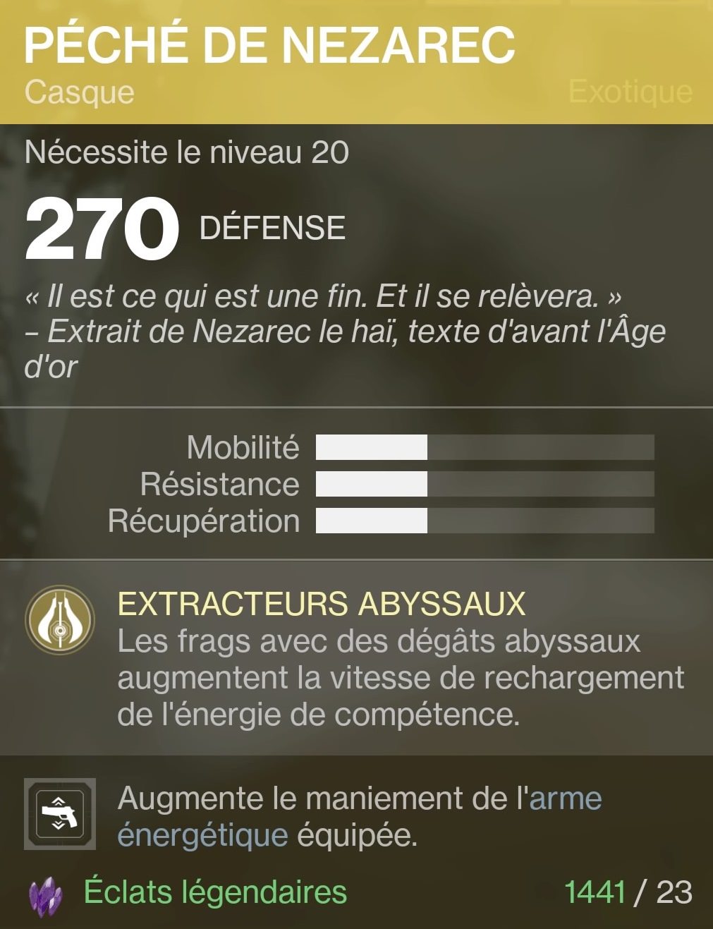Destiny 2 péché de nezarec