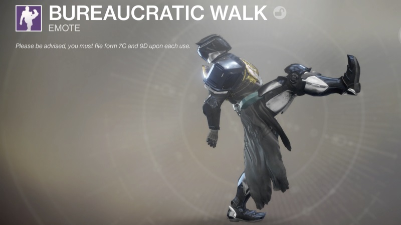 destiny 2 bureaucratic walk