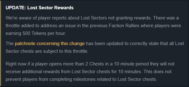 destiny 2 nerf coffre secteurs oubliés