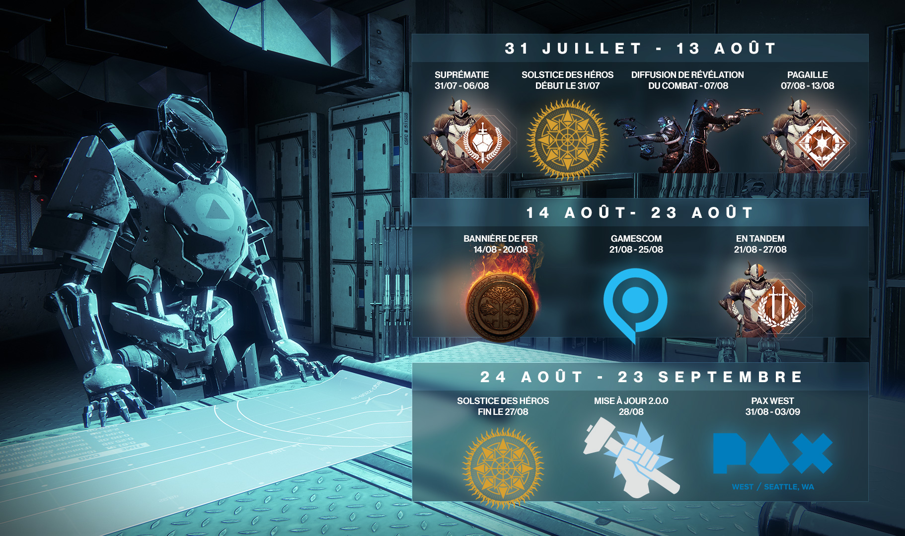 destiny 2 planning aout 2018