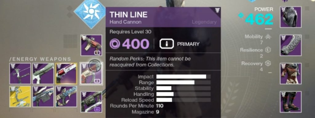 destiny 2 emplacement arme energetique