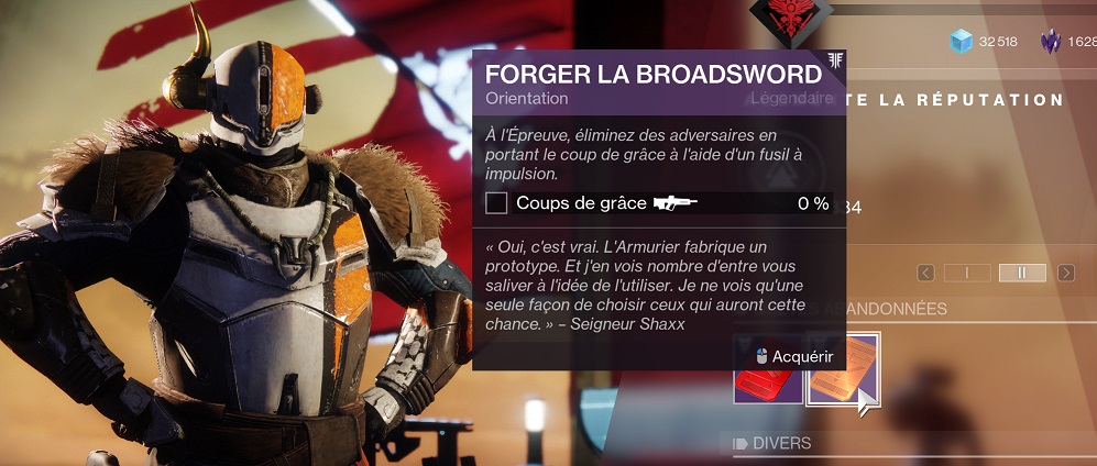 destiny 2 forger la broadsword