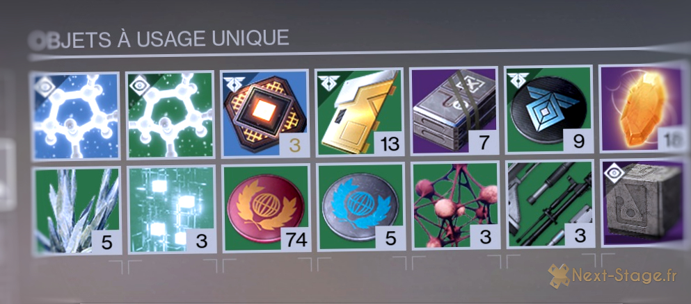 destiny jeton materiaux