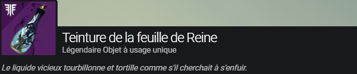 Destiny 2 Teinture de la feuille de Reine