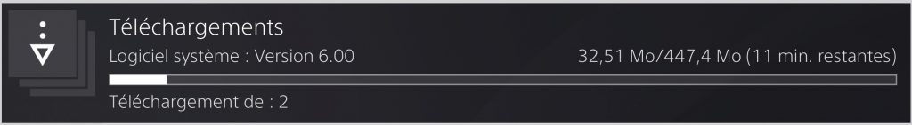 PS4 mise à jour systeme 6.0