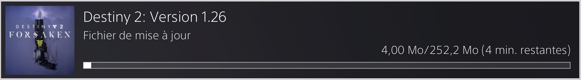 destiny 2 mise à jour 1.26 ps4