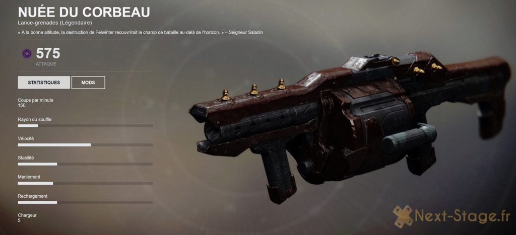 destiny Bannière de fer fusil lance grenade