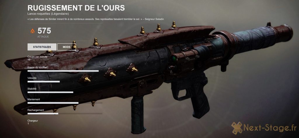 destiny Bannière de fer fusil roquette