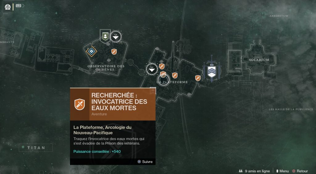 DEstiny 2 recherchée Invocatrice des eaux mortes
