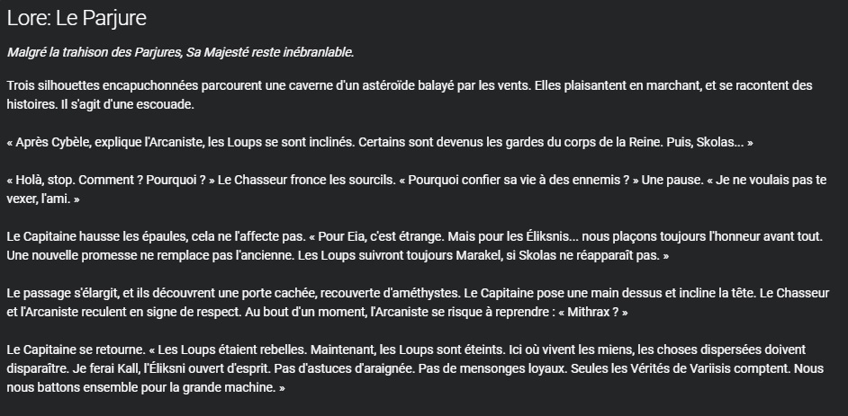 Destiny 2 Le Parjure lore