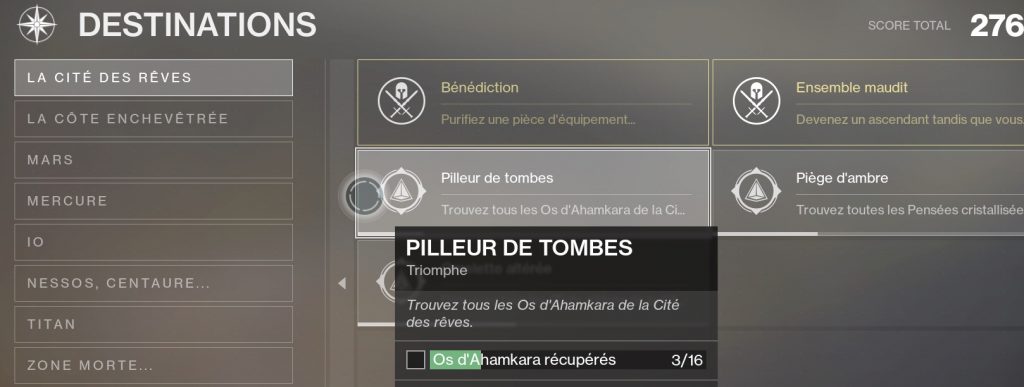 Destiny 2 os d'Ahamkara pilleur de tombe