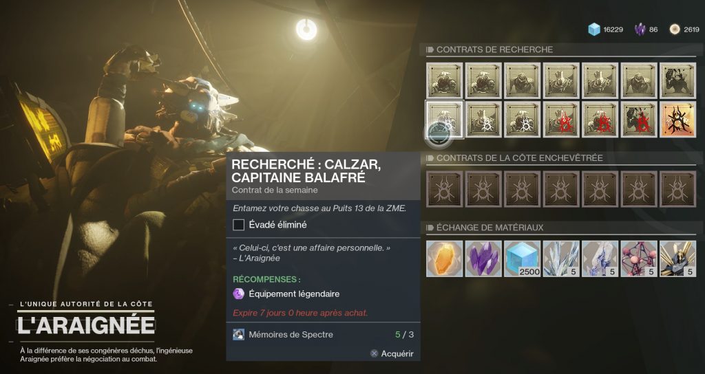 destiny 2 recherché calzar