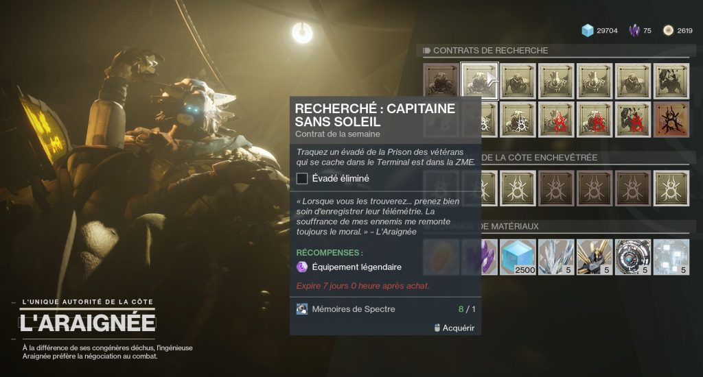 destiny 2 recherché capitaine sans soleil