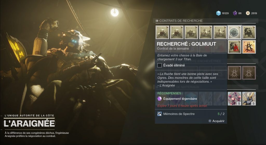 destiny 2 recherché contrat golmuut