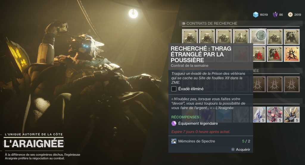 destiny 2 recherché thrag