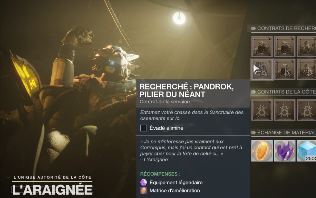 destiny contrat recherché pandrok