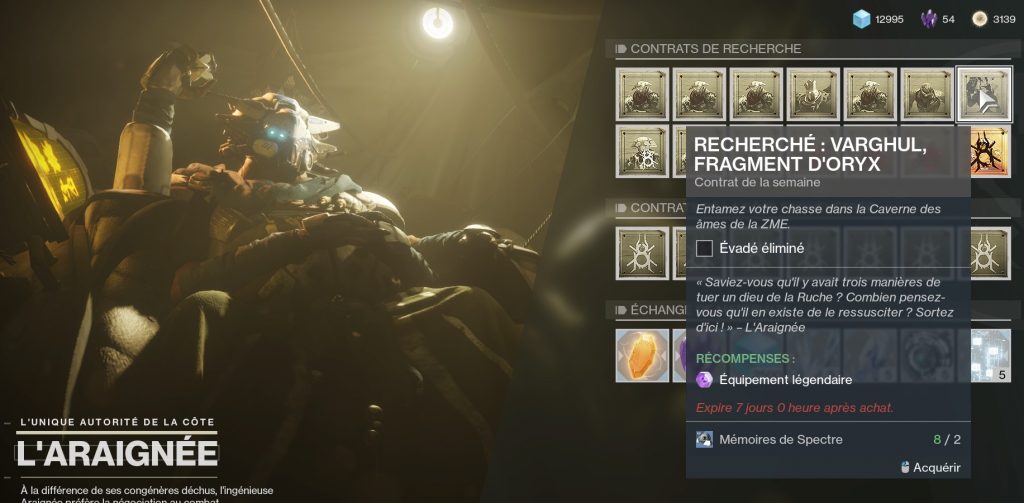 destiny contrat recherché varghul
