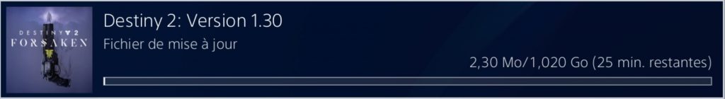 Destiny 2 mise à jour 1.30