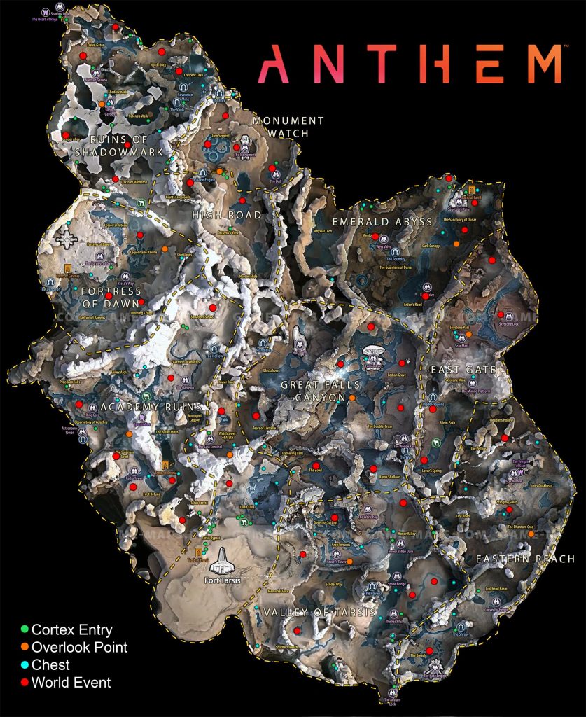 Anthem carte coffre collection événements