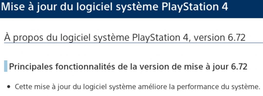 playstation 4 logiciel système 6.72