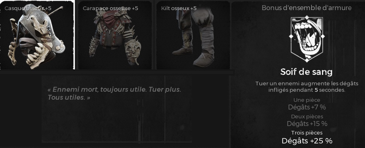 armure osseuse stats
