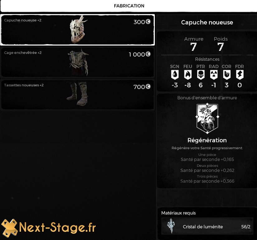 remnant guide forge armure enchevetrée