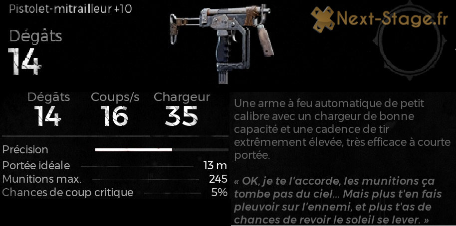 remnant pistolet mitrailleur guide