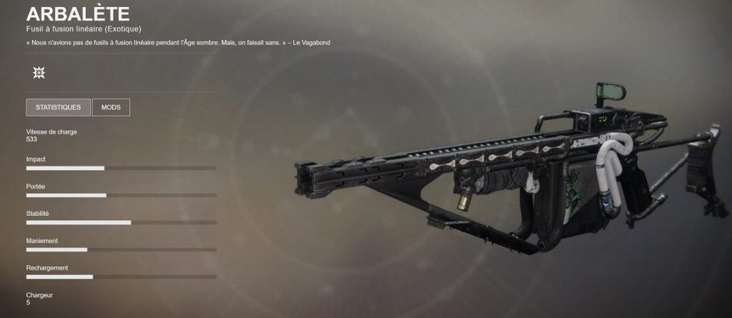 destiny 2 arbalete stats