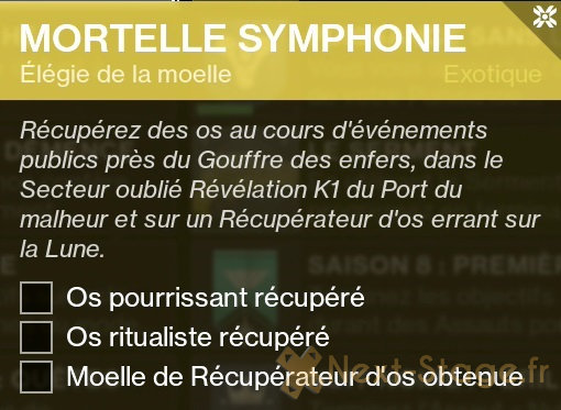 destiny 2 os pourrissant os ritualiste moelle de récuperateur d'os