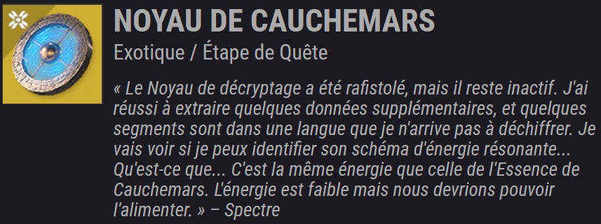destiny 2 noyau de cauchemar