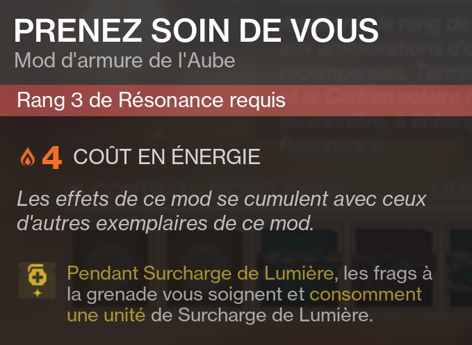 destiny 2 mods prenez soin de vous