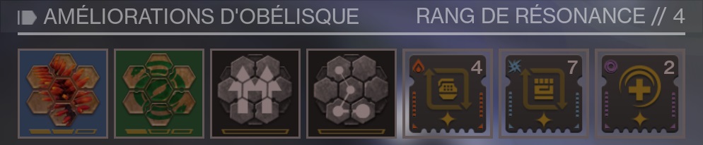 destiny amélioration obélisques