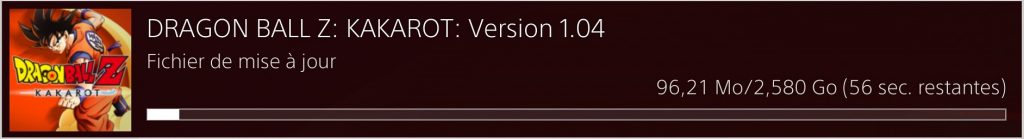 dragon ball z kakarot mise à jour 1.04