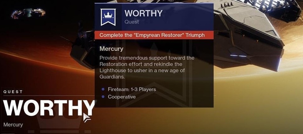 quête Worthy fondation empyreene