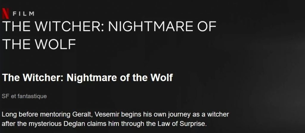 the witcher Nightmare of the Wolf