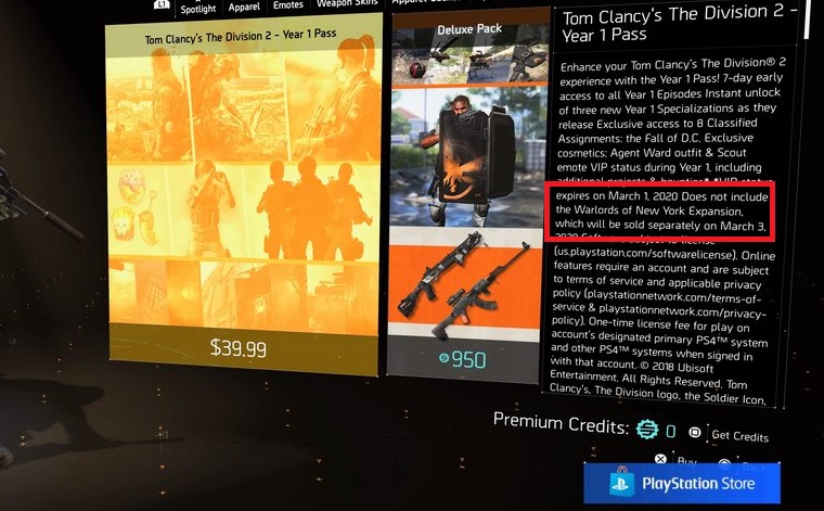 The division 2 Warlords of New York date de sortie