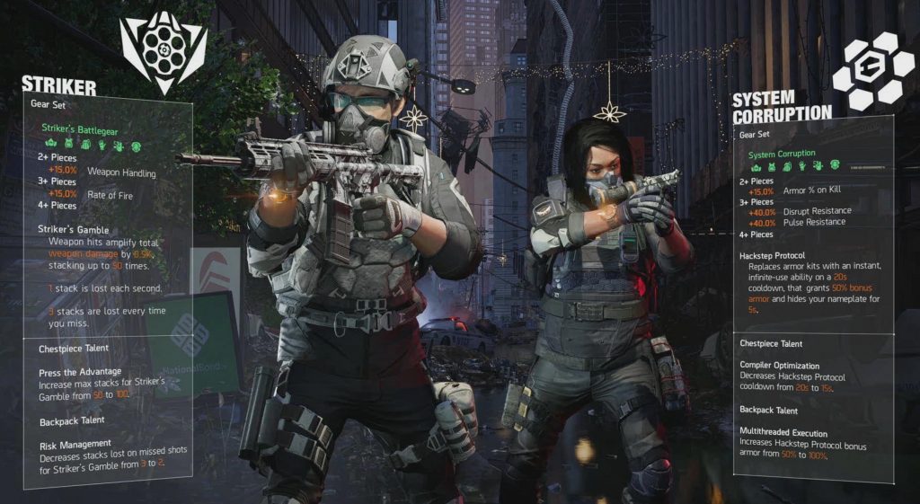 ensemble kit armure the division 2 saison 1