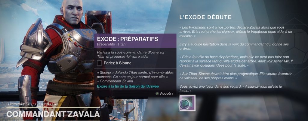 destiny 2 exode préparatifs étape 1