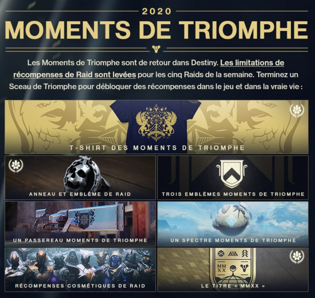 destiny 2 moment triomphe 2020
