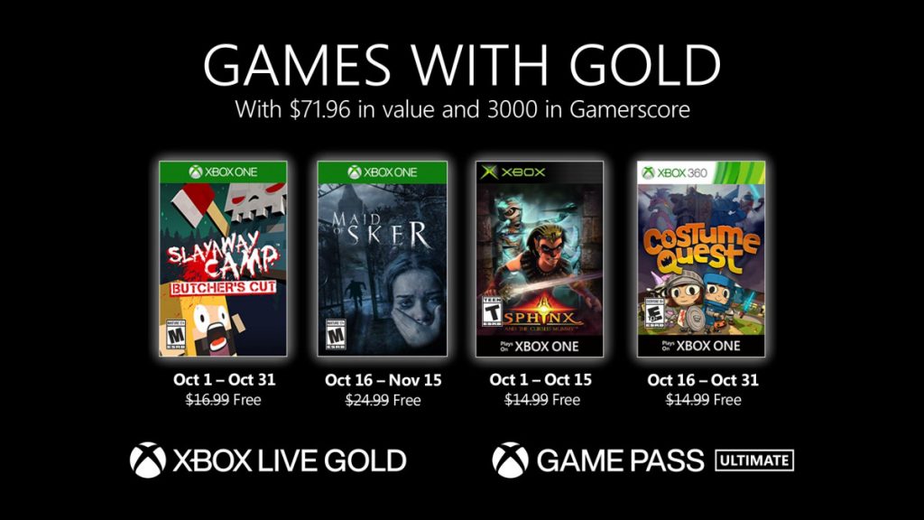 games with gold octobre 2020